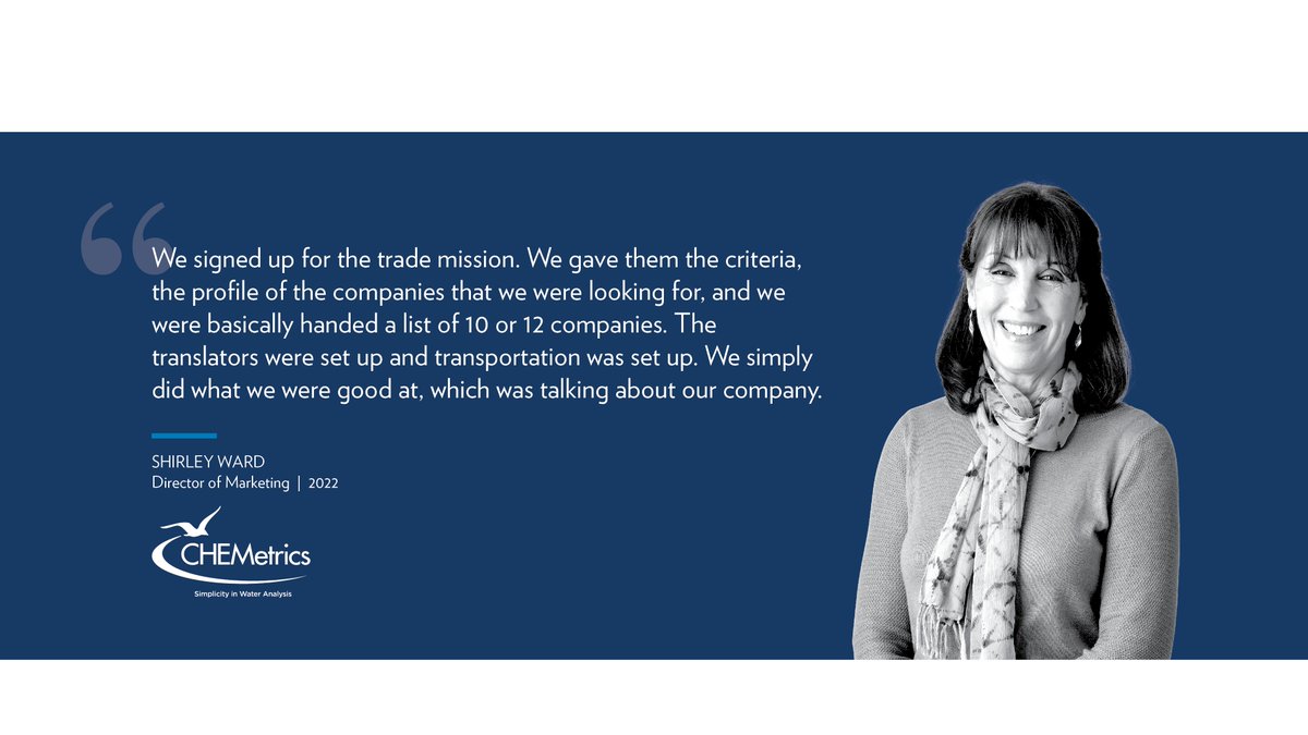 CHEMetrics realized how important international sales are to their overall expansion. Assistant Director of Marketing Shirley Ward discusses how VEDP International Trade's trade missions helped make this international expansion possible.