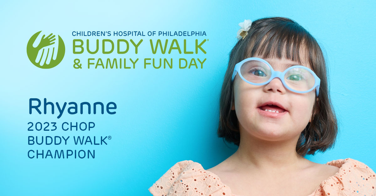 Meet #CHOPBuddyWalk Champion – Rhyanne! She is a keen observer who by the age of 2 knew more than 50 words in sign language. Sign up for the 10/8 Buddy Walk & Family Fun Day to raise funds for research & care for patients like Rhyanne: ms.spr.ly/60149JXIs. #ForBreakthroughs