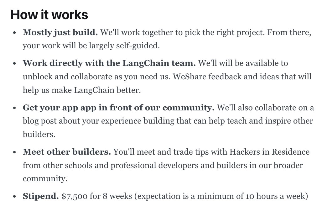 LangChain on X: Announcing our Student Hacker in ...