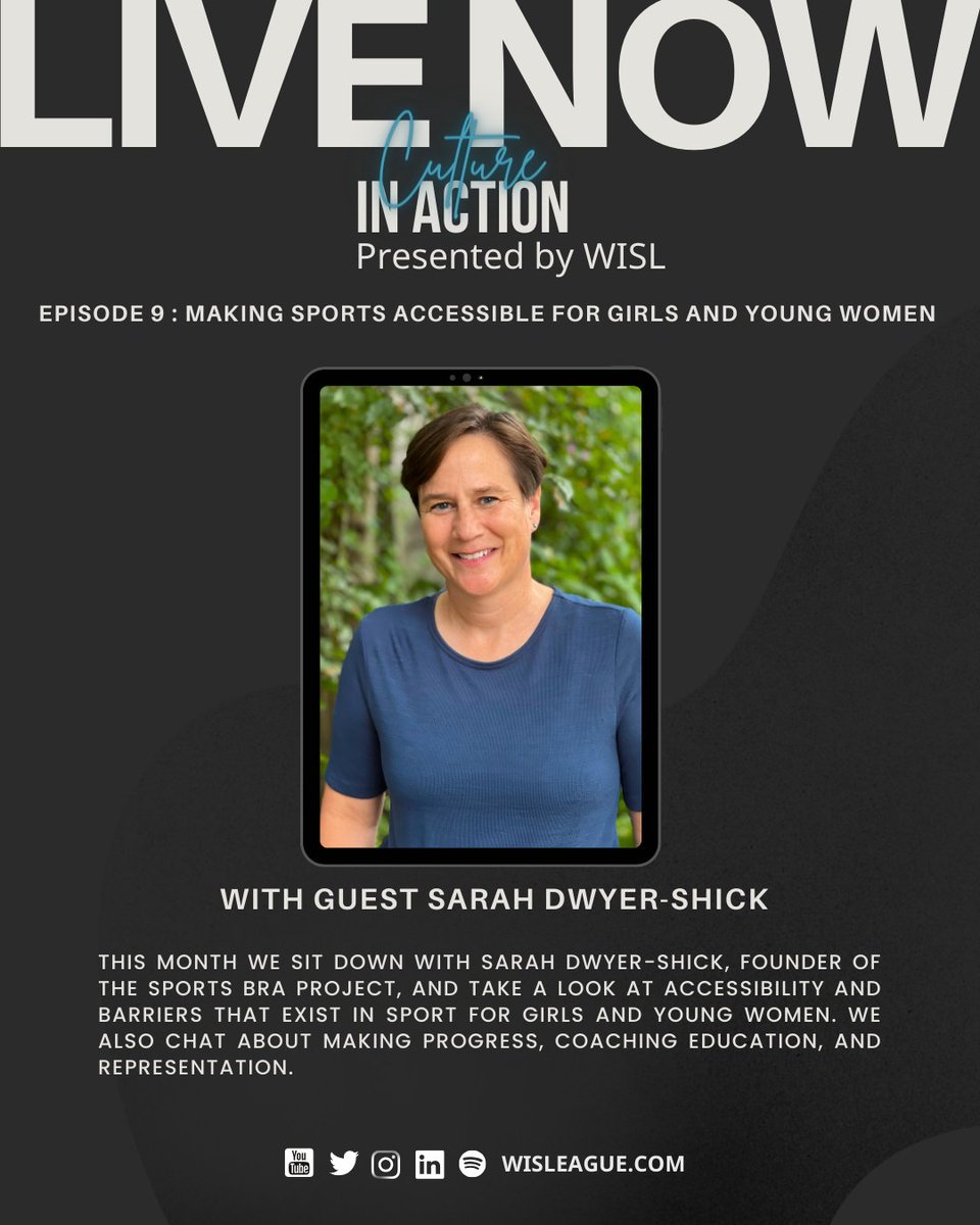 𝙇𝙞𝙫𝙚 𝙉𝙤𝙬!  

Guest <a href="/sdshick/">Sarah Dwyer-Shick</a>, Founder of <a href="/SportsBraProjec/">TheSportsBraProject</a>!

Culture in Action Episode 9 : Making Sports Accessible for Girls and Young Women  

📺: youtu.be/ThxU0HRcs58
🎧: open.spotify.com/episode/6CnMij…