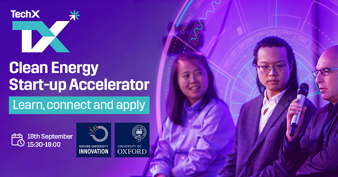mplsoxford's tweet photo. Calling all clean energy start-ups! Apply for Net Zero Technology Centre's TechX Accelerator and unlock opportunities such as up to £100K grant funding &amp; expert mentorship. Free info session at Oxford University Innovation, Mon 18 Sept, 15:30-18:00 https://t.co/RJkJkr1zGG https://t.co/bQvBxHaLpe