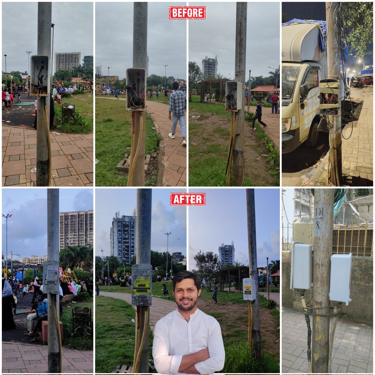 ataulkhan09's tweet image. ✅ 2 Days Back I Received Complaint And At Same Time I Have Forwarded To Concern Officer And Today All 4 Open Pole Junction Box Covered

#Ataul4u #Ataul #Dharavi #Street #Cleaning #Mumbai #BMC #Danger #BEST #Safty #Children #ChildrenSafty #AtaulKhan #AtaulSocialWorker