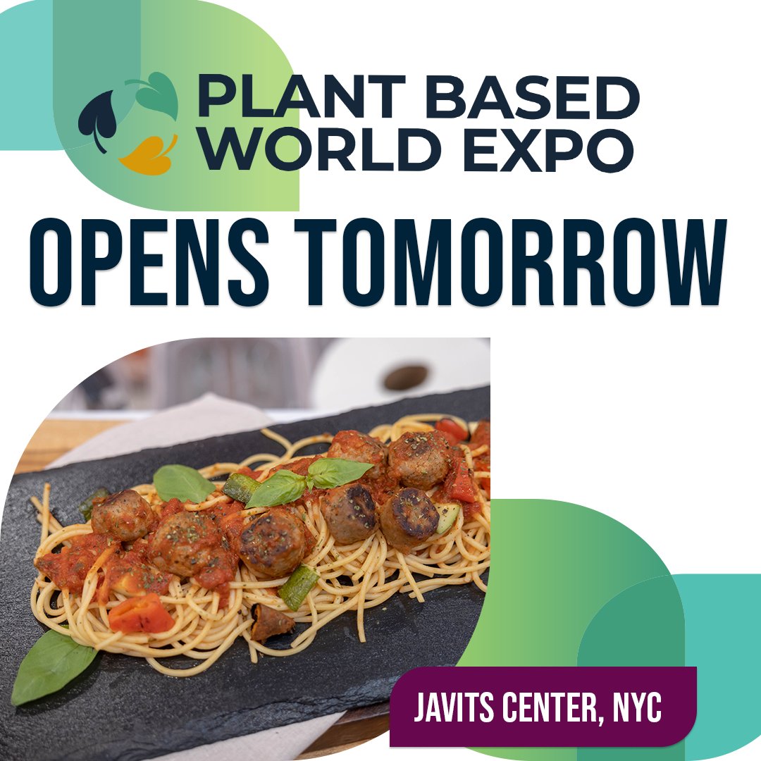 #PlantBasedWorld North America opens TOMORROW at the Javits Center in NYC!  Don't miss tomorrow's opening keynote with Matt Mueller "Creating Purposeful Growth with Mindful Innovation" at 9:00 AM, followed by the Expo Hall officially opening at 10:00 AM. See you tomorrow!