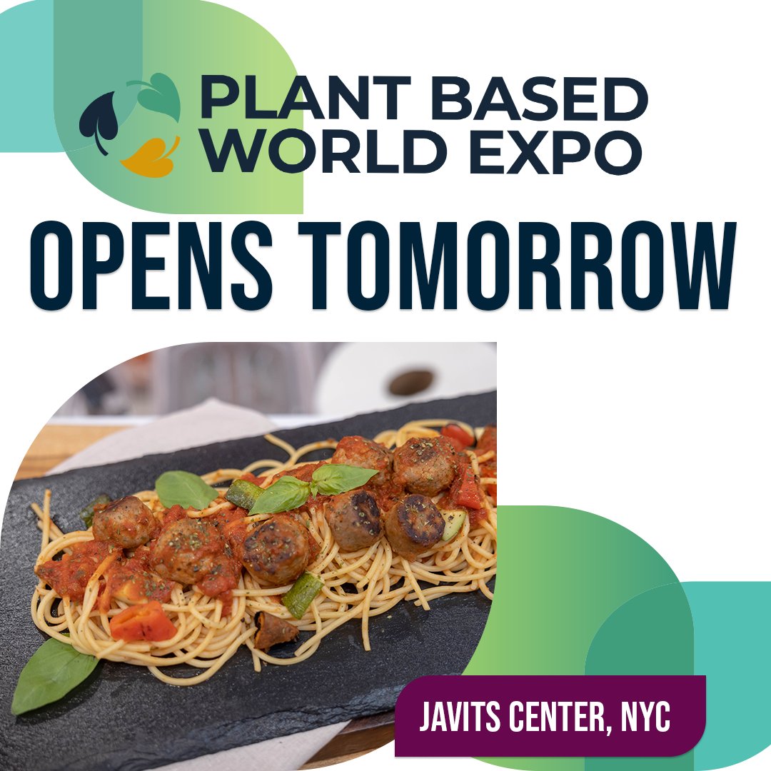 #PlantBasedWorld North America opens TOMORROW at the Javits Center in NYC! Don't miss tomorrow's opening keynote with Matt Mueller 'Creating Purposeful Growth with Mindful Innovation' at 9:00 AM, followed by the Expo Hall officially opening at 10:00 AM. See you tomorrow!