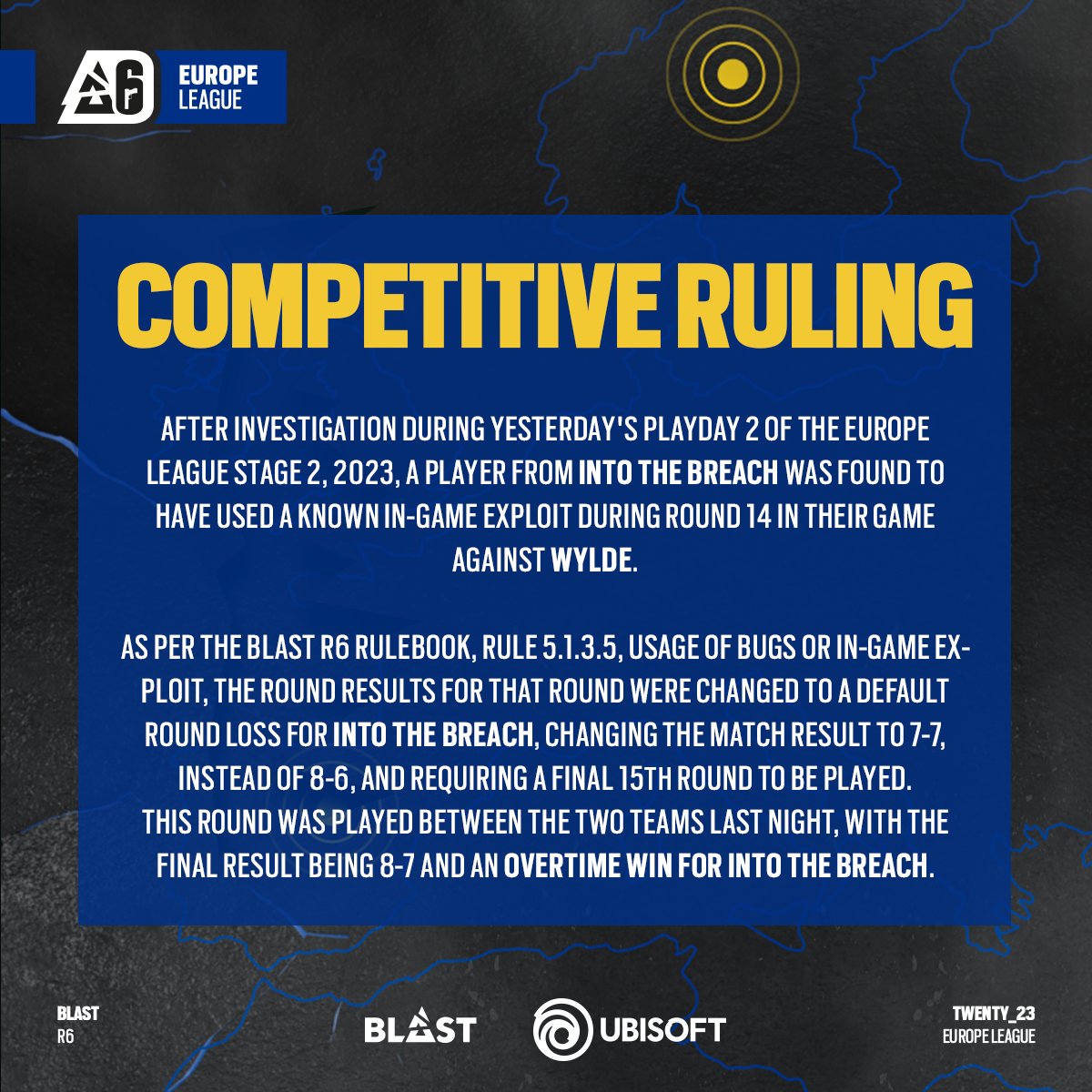 Rainbow Six Esports Europe tweet media