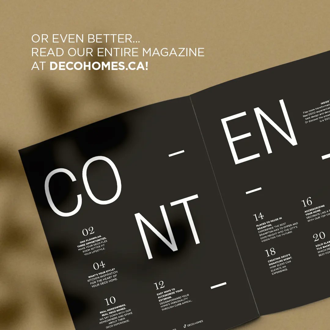 DECOHomesca's tweet photo. A brand new issue of #DECODecor is here! Explore the hottest styles and signature design opportunities for accessorizing your home, connect with real #DECO homeowners, discover our highly anticipated upcoming communities and so much more! #DECOHomes #DesignForward #DECOMagazine https://t.co/j2VF4dq3FW