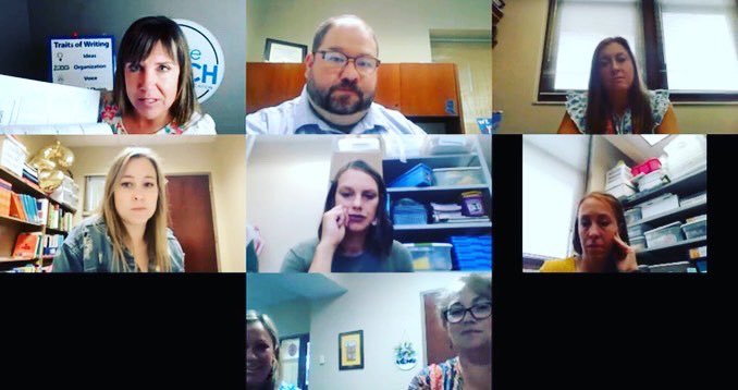 BLongmeier's tweet photo. Teachers are working hard on getting writing going already thus school year 📝 I loved working with these teachers from Lydia Middleton Elementary in Madison, IN in Remote Coaching today! #smekenseducation #remotecoaching @smekensed @LydiaMiddletonE https://t.co/J2cDrEpt3v