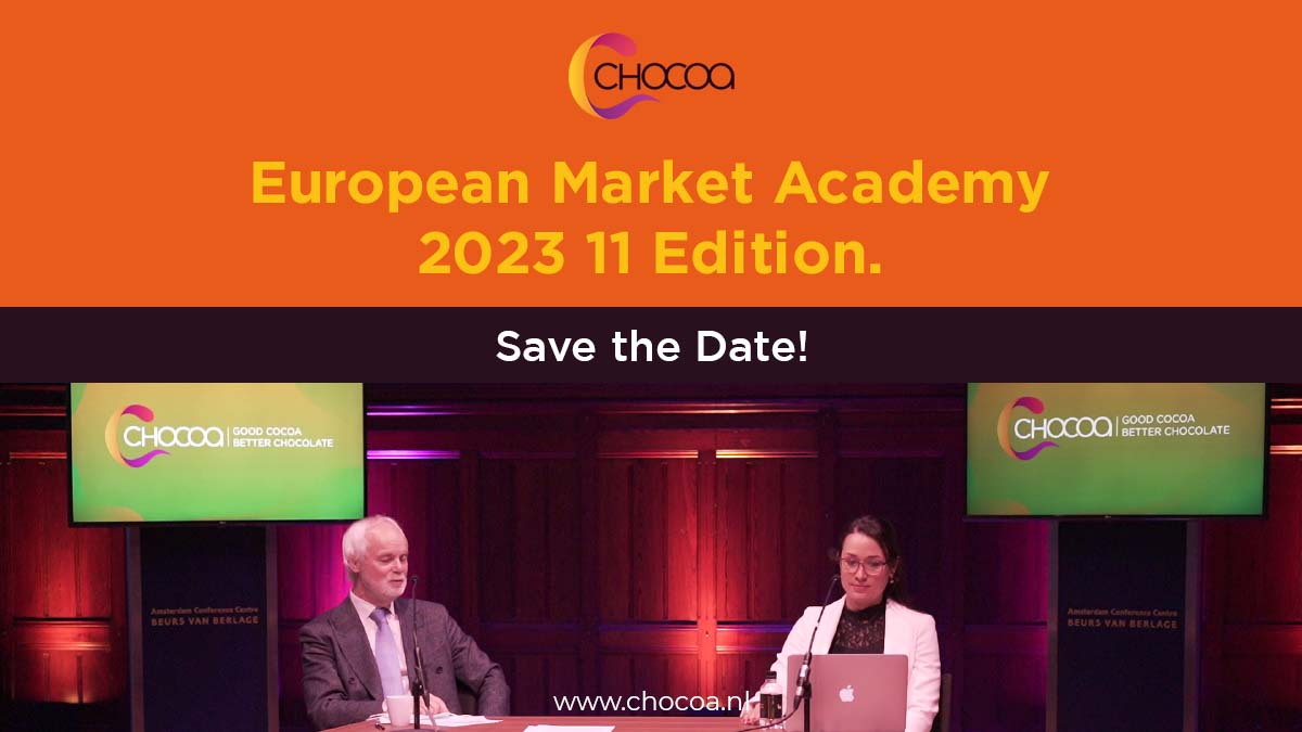 Stay informed and adapt to the evolving landscape of the chocolate industry! ✨
Join us for the European Markets’ Academy on 5 October and 9 November 2023, from 15:00 to 17:30 (CEST).
🎟 chocoa.nl/tickets

 #livingincome deforestation #childlabour #export #europe