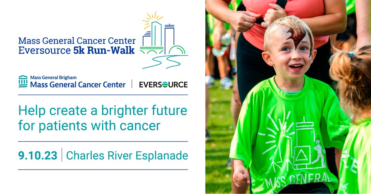 Today is the last day to register online for the 2023 @MGHCancerCenter @EversourceMA 5k Run-Walk! Join us on September 10 on the Charles River Esplanade as we race to make a difference for patients with cancer and their families. spklr.io/6014lsOs #MassGeneralGiving