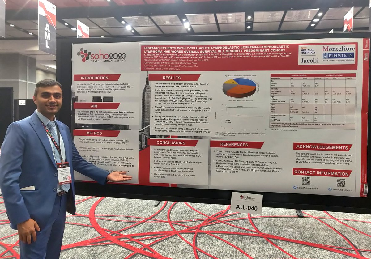KarunNeupaneMD's tweet photo. Its the poster presentation day at #SOHO2023 🙌🔥

Come take a look at the work we are doing at Einstein/Jacobi/Monte focused on minority population! https://t.co/1BT4vtJawh