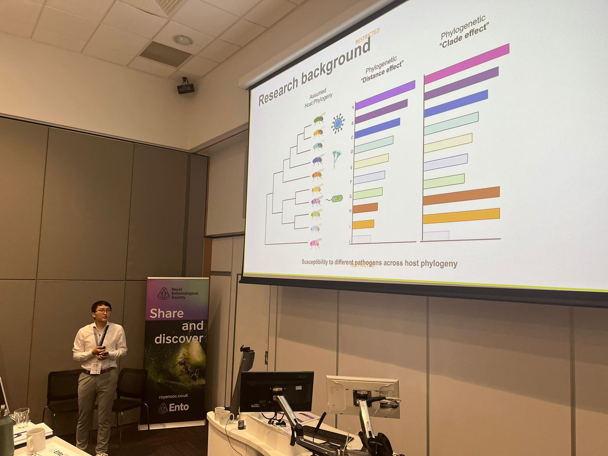 Susceptibility to bacterial pathogens across host phylogeny, research presented by Hongbo Sun, University of Exeter.

<a href="/UniofExeter/">University of Exeter</a> <a href="/UniExeCornwall/">University of Exeter, Cornwall</a> <a href="/UniExeCEC/">University of Exeter CEC</a> #Infection #Immunity #Ento23