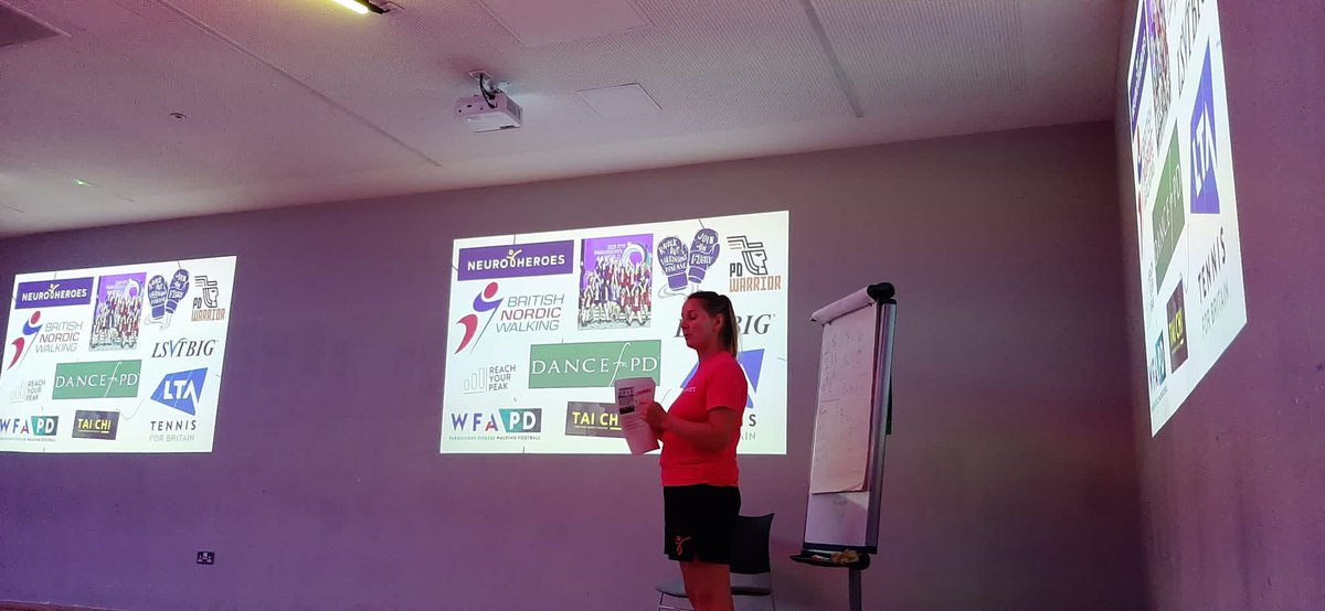 theneuroheroes's tweet photo. What a fabulous day at the Derby Parkinson’s Health Event! Great to see everyone striving to be active… @LivStrachan23 👏🏻👏🏻 to your team! @jonny_acheson inspires through his art, @annieconmonkey proves that football is for everyone especially women, @PhilJerky makes us laugh 🥰! https://t.co/AM9ONDoy5l
