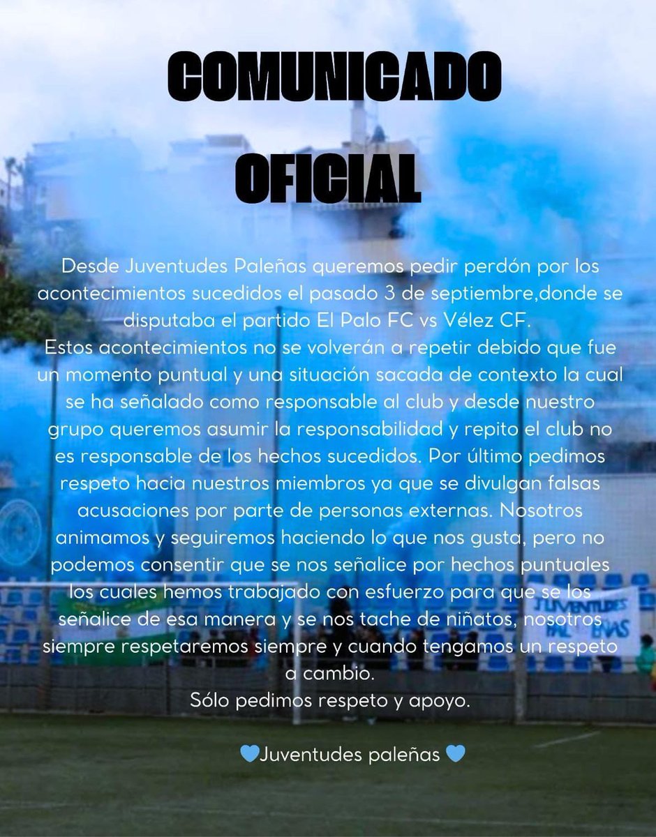 🚨Comunicado Oficial🚨

En las buenas están todos pero en las malas los de siempre que no se equivoquen nosotros siempre seguiremos Juventudes Paleñas.