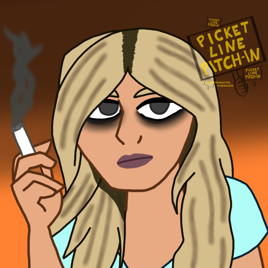 Fanart4Donation's tweet photo. Thanks to @sheriffofgay  for the donation, who requested Dee Reynold from It's Always Sunny in Philadelphia with expression H8 from the Emotion Challenge!  Drawn by StacyWalters (@PallasDiana)

Thank you so much for your support for the writers and actors on strike! https://t.co/ifSCcWDixq