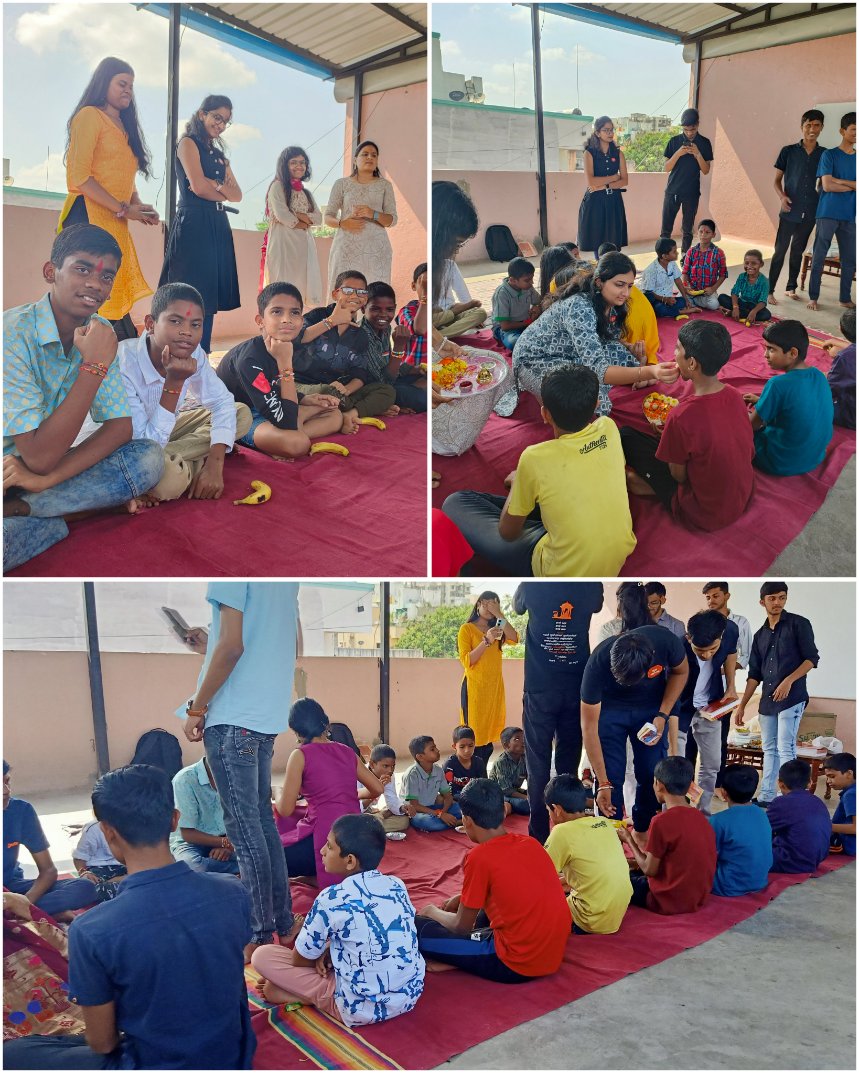 YuvaShiledaar's tweet photo. दि. 30-08-23 :
युवा महाराष्ट्र स्वयंसेवकांनी 'मातृछाया' अनाथाश्रमातील मुलांसोबत रक्षाबंधनाचा हा सण साजरा केला. त्याचीच ही क्षणचित्रे।
(मातृछाया परिवार,दिघी)
#yuva_maharashtra
#yuva_shiledar
#युवा_महाराष्ट्र
#युवा_शिलेदार
#RakshaBandhan2023 
#rakshabandhancelebrations https://t.co/A3lSvCzS2t