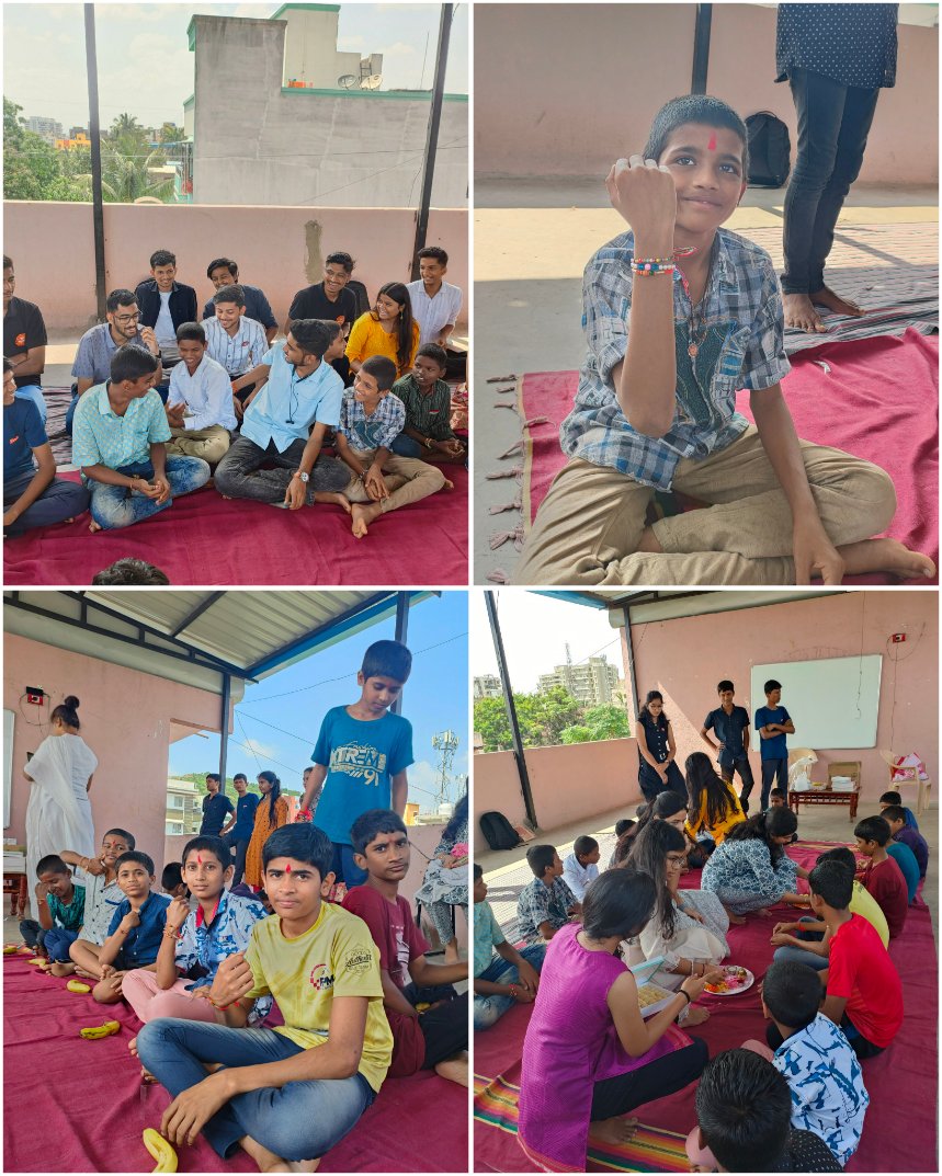 YuvaShiledaar's tweet photo. दि. 30-08-23 :
युवा महाराष्ट्र स्वयंसेवकांनी 'मातृछाया' अनाथाश्रमातील मुलांसोबत रक्षाबंधनाचा हा सण साजरा केला. त्याचीच ही क्षणचित्रे।
(मातृछाया परिवार,दिघी)
#yuva_maharashtra
#yuva_shiledar
#युवा_महाराष्ट्र
#युवा_शिलेदार
#RakshaBandhan2023 
#rakshabandhancelebrations https://t.co/A3lSvCzS2t