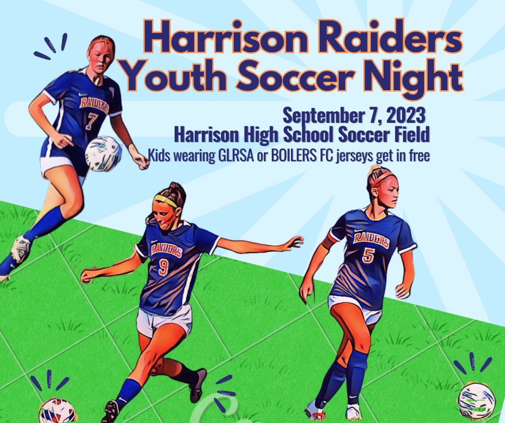 Raidergsoccer's tweet photo. We want to pack the house for our Senior Night tomorrow! JV kickoff at 5:30pm with Varsity following their Senior Night Festivities! All Youth wearing @BOILERSFC or @GLRSAsoccer jerseys get in free! https://t.co/2RX7MllCUP