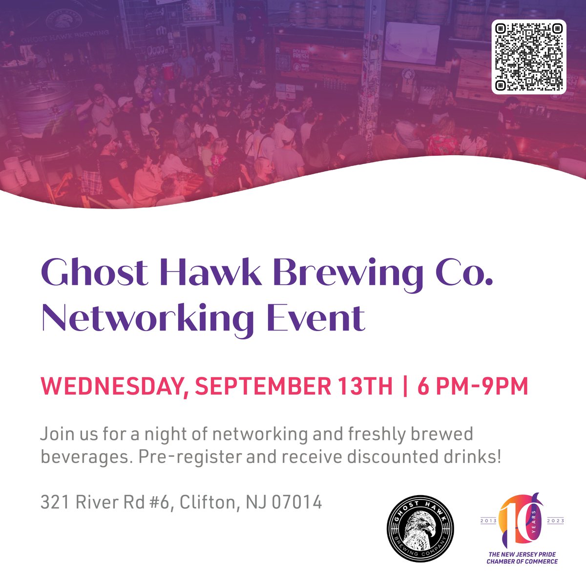 NJPrideChamber's tweet photo. Our Beers and Business Networking event at Ghosthawk Brewing Company is a week away, and we are so excited to see you all there! 🍻🤝
.
.
#LGBTQIA #NJLGBT #NJPrideChamberofCommerce #NJPCC #NJPrideChamber #LGBTNewJersey #LGBTBusiness #lgbtnetworking #njnetworking #gaynj #LGBTMixer https://t.co/LttAVwcq9Q