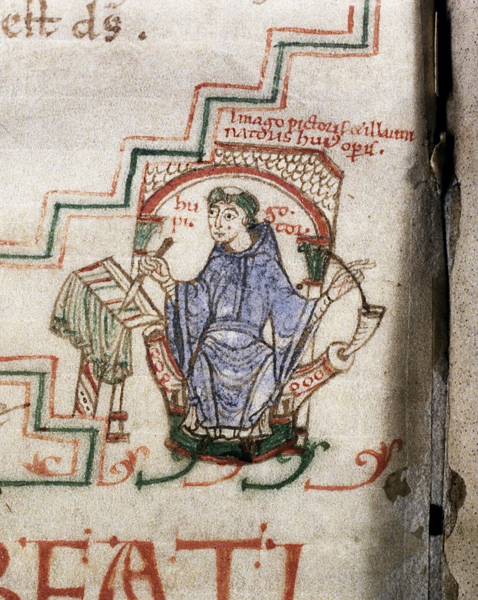 red_loeb's tweet photo. Hugo Pictor: "Imago pictoris et illuminatoris huius operis". The painter painting himself painting the picture. Certainly #selfreferential
Bodleian Library MS. Bodl. 717; Commentary on Isaiah, Jerome; 11th century; France, Normandy; f.287v @BDLSS https://t.co/T9JEokS1Ja