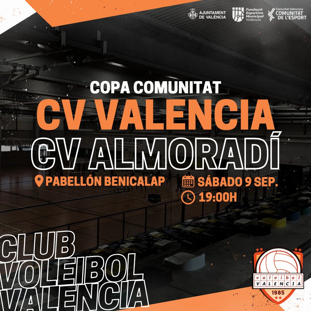¡Este sábado jugamos! 🏐

Nos estrenamos esta temporada con la COPA COMUNITAT de la <a href="/fvbcv_com/">Federación Voleibol Comunitat Valenciana</a>.

🆚 <a href="/cvalmoradi/">Voleibol Almoradí</a>
📍 Pabellón Benicalap
📆 Sábado 9 de septiembre
🕒 19:00h