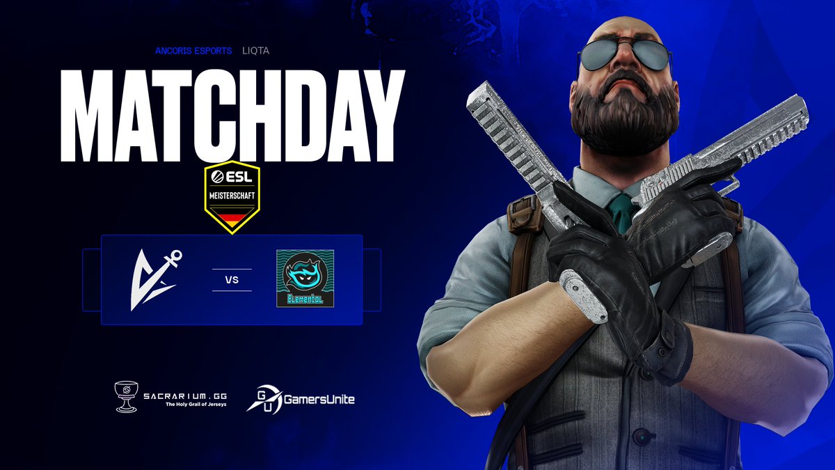 Nächster Spieltag in der #ESLMeisterschaft by <a href="/99DAMAGEde/">99Damage</a> für Ancoris Liqta. 🔥
In der Division 4 heißt der heutige Gegner #ELEMENTAL.

⏳19:30
🆚#ELEMENTAL
📺twitch.tv/miri4l

Das heutige Line-Up:
@CptPaulAntooon 
<a href="/Flown1x/">Flown1x</a> 
<a href="/Karik_TV_/">KarikTV</a> 
@WeissBastl2002 
<a href="/mrtnscs/">martens</a> 

#AHU ⚓️