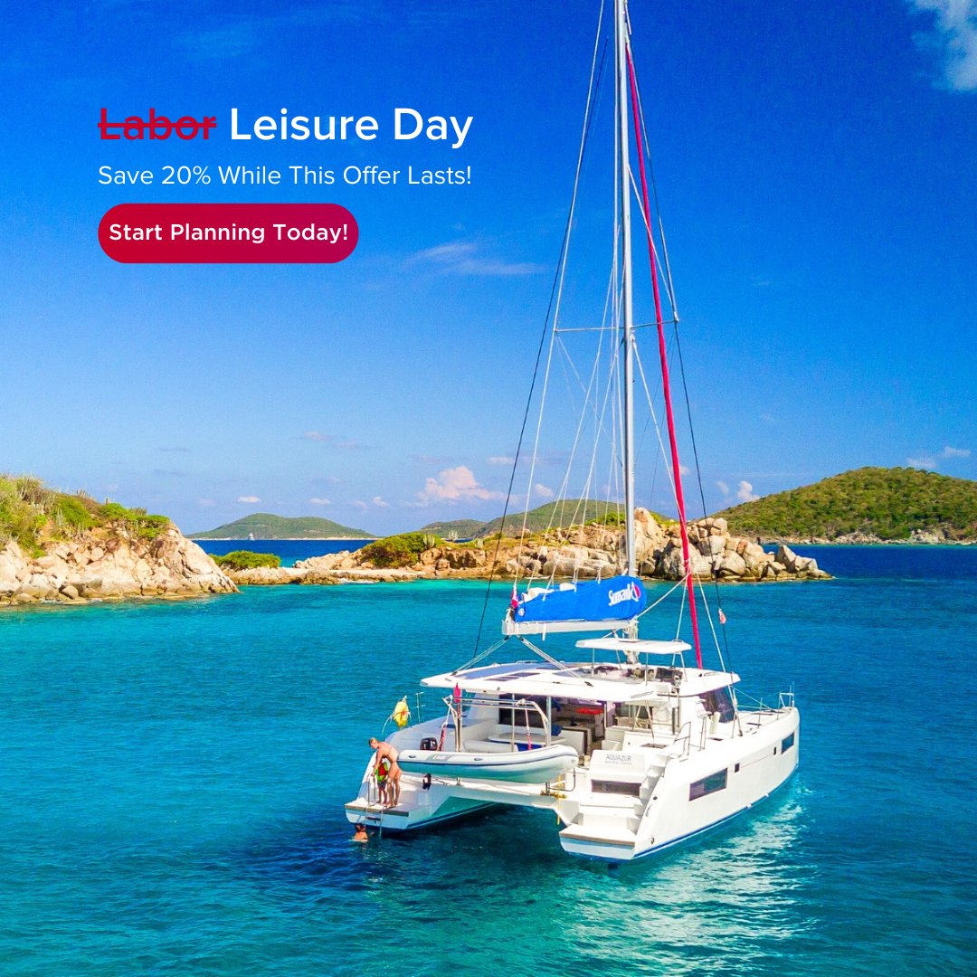 Celebrate the fruits of your labor with this exclusive opportunity to relax and unwind – island style. Today only, book your sailing vacation and save 20% instantly on your choice of worldwide charter destinations. hubs.li/Q021jzP00