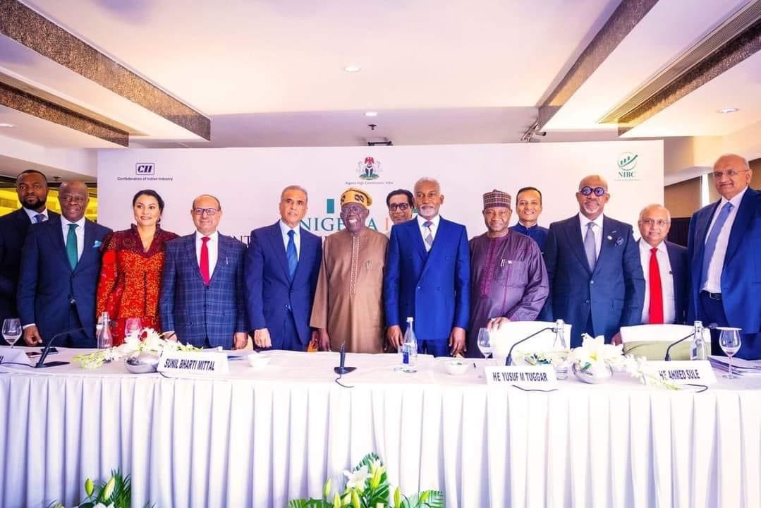 Opetuyii's tweet photo. President @officialABAT commended Indian investors for significant investment pledges amounting to nearly $14 billion U.S. dollars committed during the Nigeria-India Presidential Roundtable and Conference in New Delhi, India. @g20org 
6th September, 2023 
@YusufTuggar 
@bosuntijani