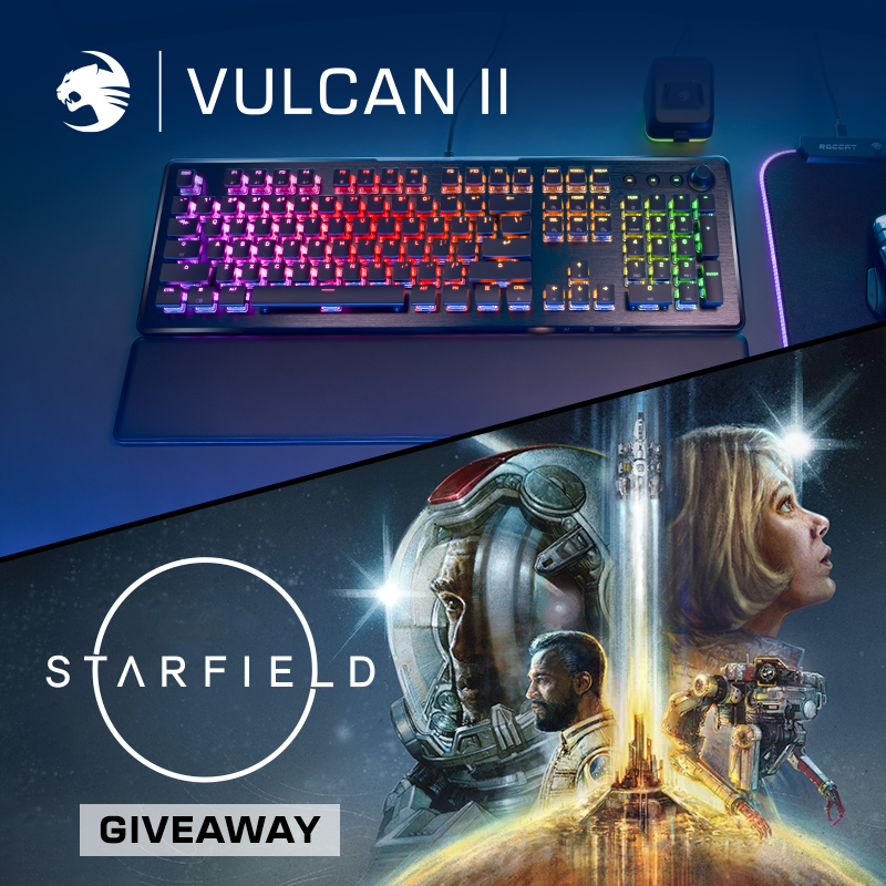 Starfield has arrived! 🚀 

To celebrate the launch we're giving away a copy of the game and a Vulcan II Keyboard! ⌨️ 

To enter, simply follow @ROCCAT, like and retweet this post and tag a friend in the comments 👇