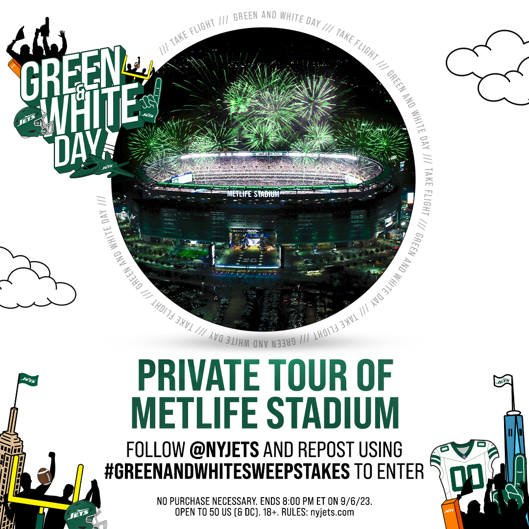 get a whole different POV of <a href="/MetLifeStadium/">MetLife Stadium</a> 👀

Follow and retweet for a chance to win!

Rules: nyj.social/3ZdSRPR #GreenandWhiteSweepstakes