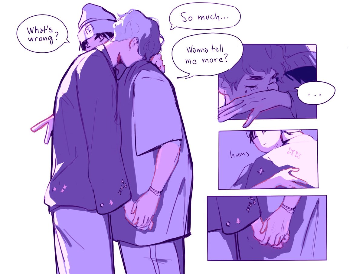 a tender comic for querencia zine <a href="/taegizines/">Querencia: a Taegi Zine 🌸 COMPLETED 💫</a> 
wow, it’s been a while 💜
 #taegifanart