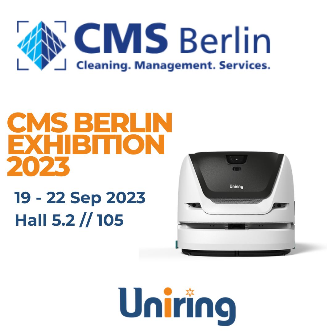 🤖  Mark your calendars! #Uniring, the leader in #autonomous cleaning #robots, will be at #CMS #Berlin from Sep. 19th to 22nd, 2023, at Hall 5.2 / 105!   

Join us to witness cutting-edge #technology in action, explore #ecofriendly solutions, and connect with our team.