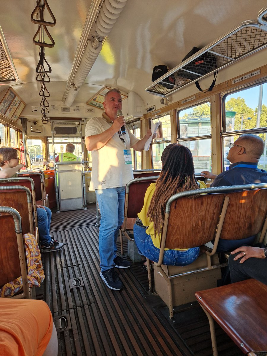 Historic tram to the conference dinner with our tour guide @Kirchner_Lab