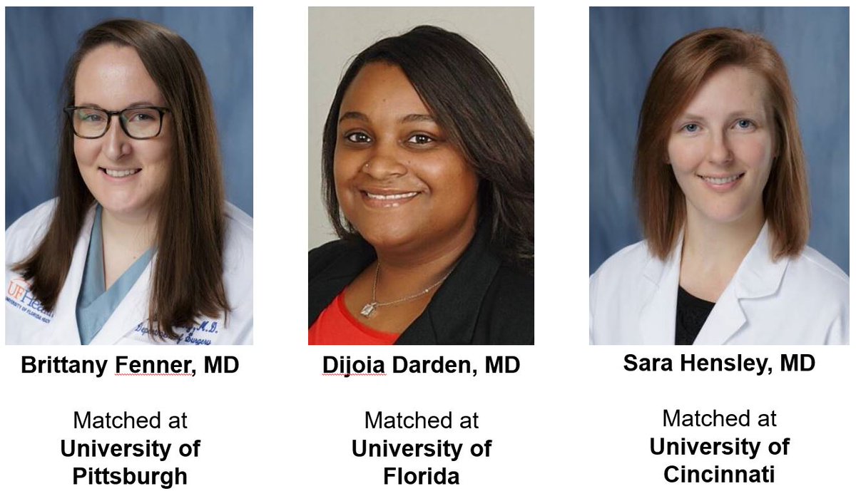 Congratulations to our Chief Residents <a href="/UFSurgResidents/">UF Surgery Residents</a> <a href="/UFSurgery/">UF Surgery</a> who matched today into Surgical Critical Care Fellowships 🐊💪👇