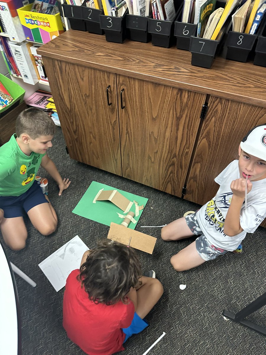 Students worked together today to make an obstacle course for a cotton ball, using knowledge of balanced and unbalanced forces! #elevate203