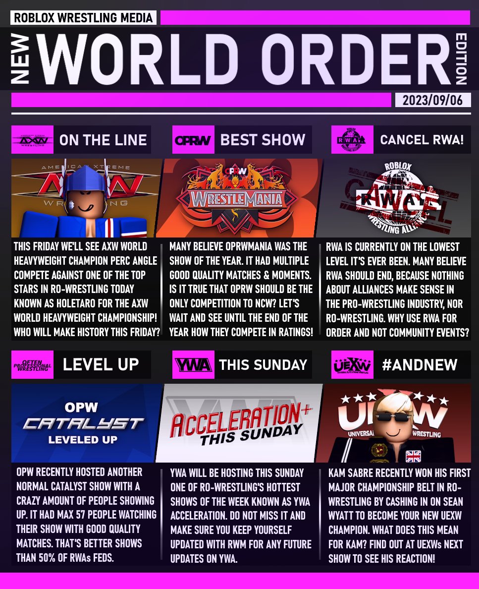 RWMRBLX's tweet photo. Date: 06 September 2023
We introduce to you the New World Order Edition! https://t.co/yratt3pcse