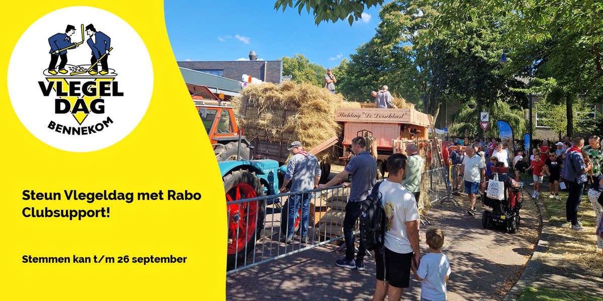De Rabo Clubsupport-actie is weer van start gegaan. Ben je lid van de Rabobank? Stem dan nu op Vlegeldag! Stemmen kan in de Rabobank-app of via rabobank.nl/leden/clubsupp…