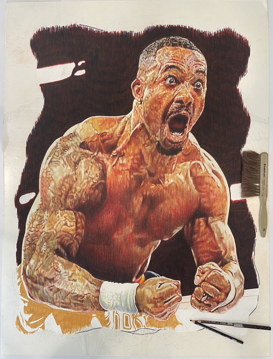 mattyglove's tweet photo. Today’s progress on WWE Superstar Montez Ford in colored pencil… https://t.co/fJbUAy1Nua