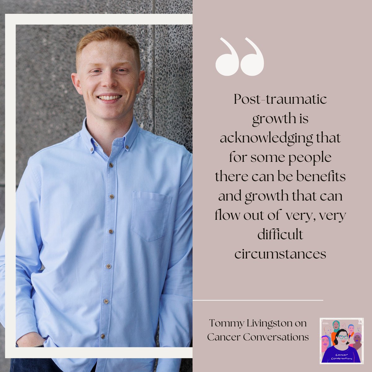 As a counsellor, I've witnessed the incredible power of Post-Traumatic Growth in the lives of my clients 💪

I recently got the chance to talk to Cancer Conversations about the growth people can experience after a cancer diagnosis.

You can listen here: open.spotify.com/episode/1WCjSI…