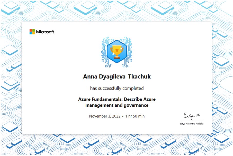 Finally, today I've completed the learning path: '#MicrosoftEdu @Azure Fundamentals: Describe #Azure management and governance' badge! I’m so proud to be celebrating this achievement with you! @MicrosoftLearn #MSLearnTrophy #MIEEXpert #MIETrainer #MicrosoftEDU #teachersloveEDU
