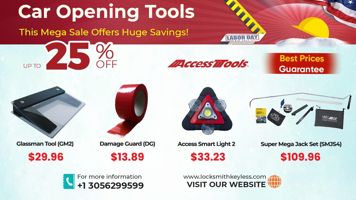 LksmithKeyless's tweet photo. 🇺🇸 It's your last Chance ⏰ Our Labor Day sale prices change
https://t.co/pyTSFTwnBK
Time is running out! Grab Unbeatable Deals!
#LaborDaySale2023 #GaabLocks #EmergencyKeysBlades #AdvancedDiagnostics
#ProgrammingDeviceAccessories #EVChargers #BatteryChargers #Lokithor #KeylineUSA https://t.co/QITpBgmtdX