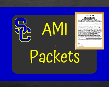 SCE Families - AMI packets were sent home this week. Please make sure to check your child's backpack. This packet needs to be stored in a safe place in the event of an AMI virtual learning day. #WeAreSCE