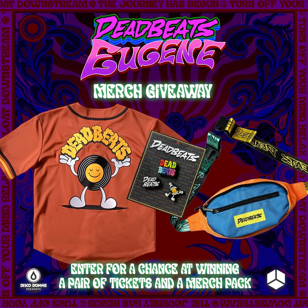 deadbeats's tweet photo. Giving away a bunch of merch and a pair of tickets to Deadbeats Eugene to a lucky winner! To enter:

1. Engage with this post (like, RT, comment)
2. Follow the link below

https://t.co/zgTrxNKYGq https://t.co/Zz0msjraFx