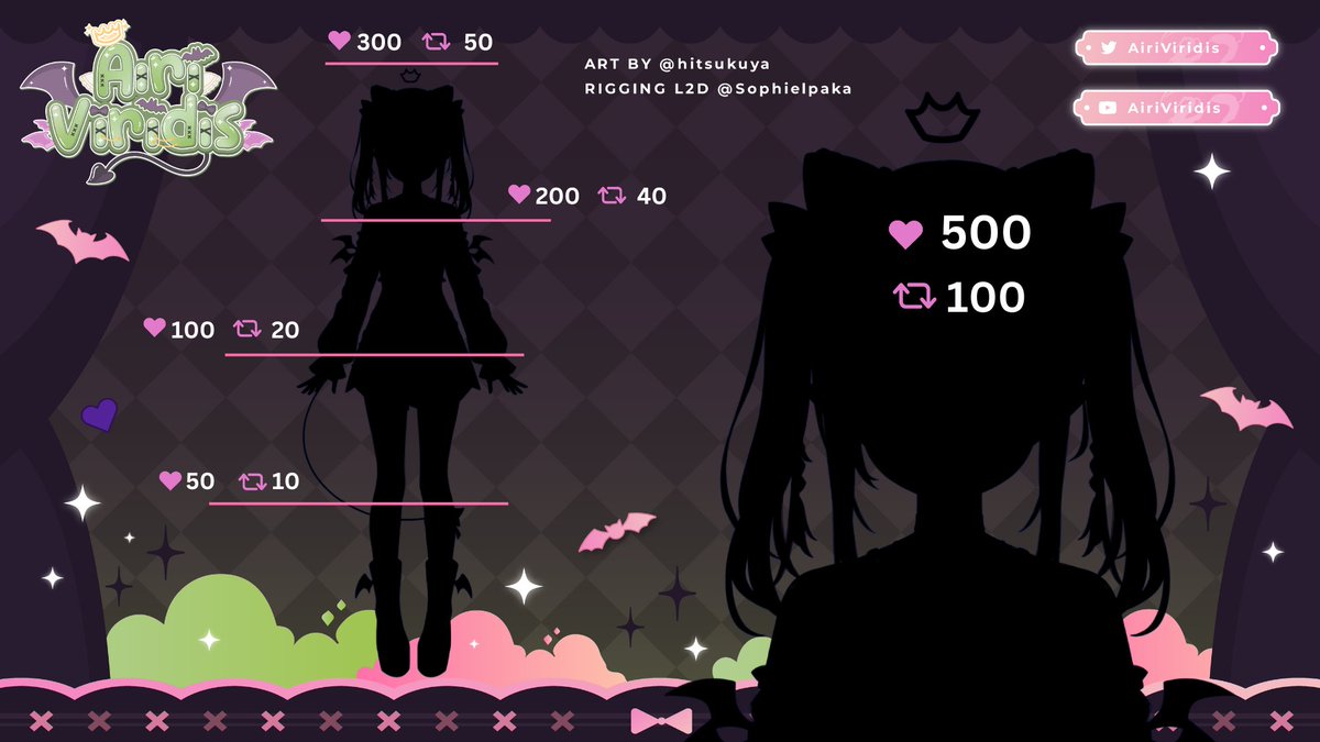 AiriViridis's tweet image. 🦇💚MODEL REVEAL !! 💚🩰
My all new model that I've been waiting to show you for months is finally ready to see the light of day!! 
Mama: @hitsukuya  💗✨
Papa: @Sophielpaka ☀️🫶