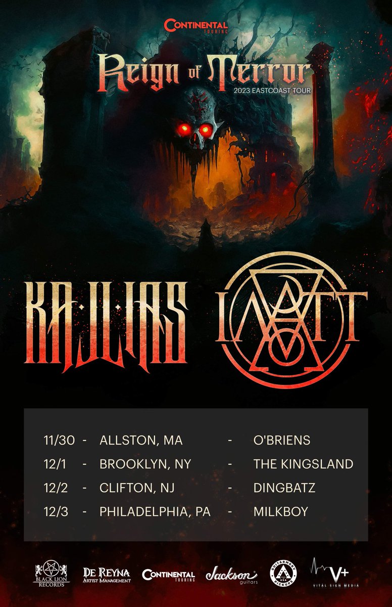 We are pumped to hit the road with the homies @kalliasofficial later this year! 

11/30: Allston, MA @ O'Briens
12/01: Brooklyn, NY @ The Kingsland
12/02: Clifton, NJ @ Dingbatz
12/03: Philadelphia, PA @ Milkboy

#IATT #Kallias #Reignofterrortour #dereynamanagement
