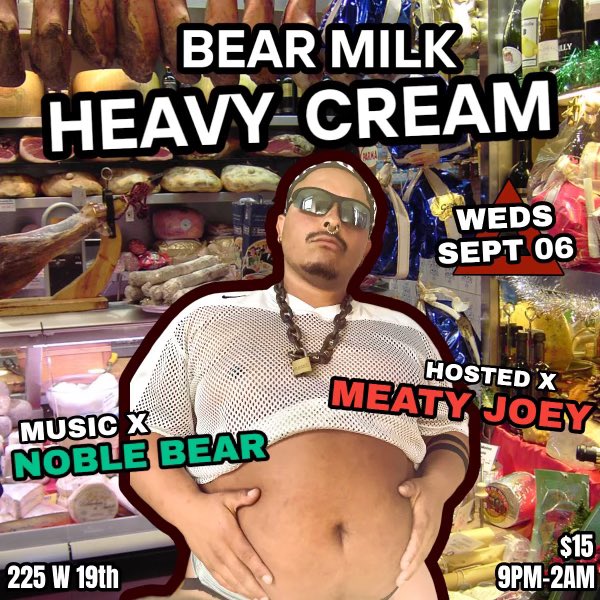 🚨ATTENTION NYC/NJ/CT🚨  Bear Milk is an Inclusive, Body Positive, dark, cruisey dance/sex party for folkx