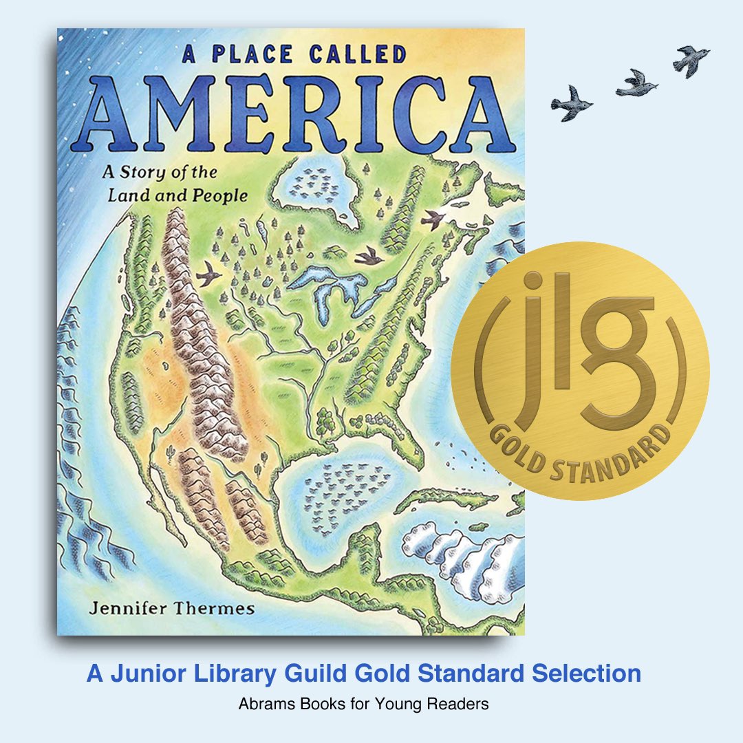 Just learned today that A PLACE CALLED AMERICA is a Junior Library Guild Gold Standard Selection! I am SO thrilled! 🌎📚💕 #JLGSelection