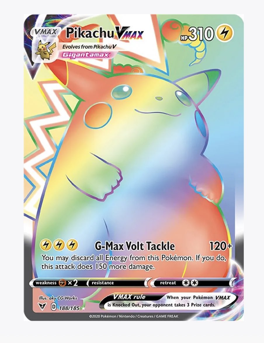 ISO: Rainbow Pikachu VMAX Vivid Voltage 🌈⚡️

In need of 2 Minty Copies 🫶

RTs Appreciated 🫡