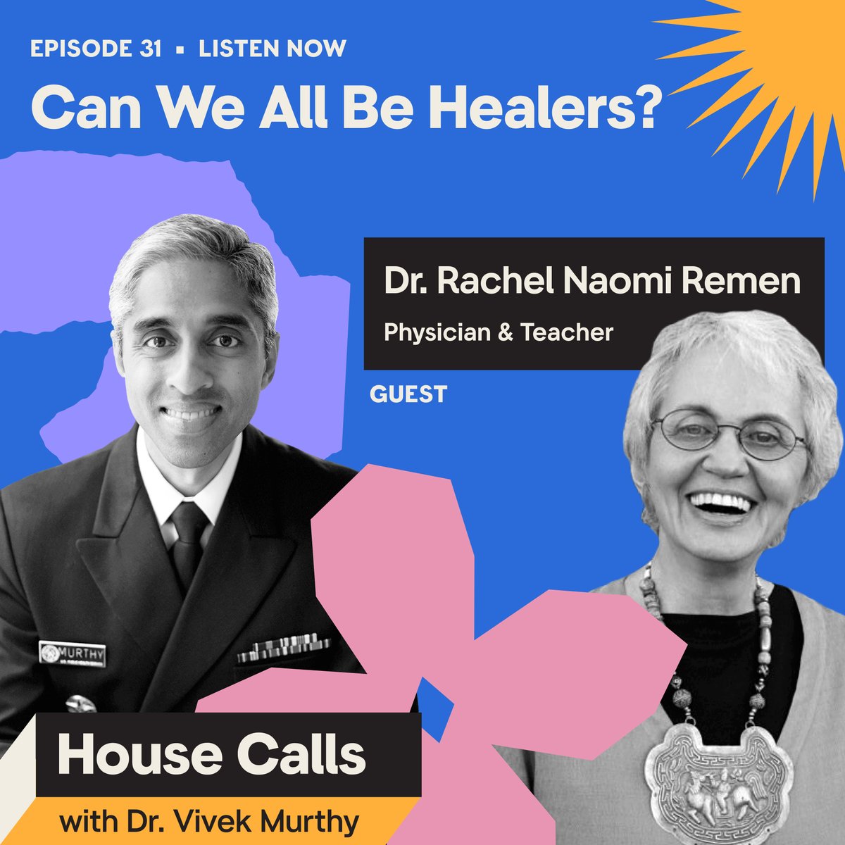 What does it mean to be human? My mentor and dear friend, Dr. Rachel Naomi Remen shares her stories and timeless wisdom as we dive into this very question on a NEW episode of #HouseCallswithVivekMurthy. Listen now: bit.ly/3EsbGFn