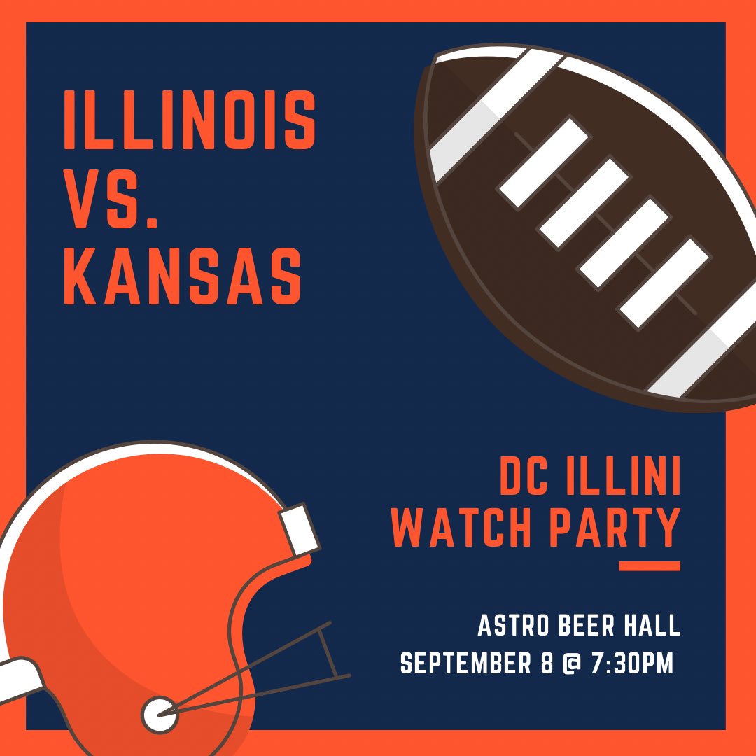 DC_Illini's tweet photo. Next up, see you on Friday @AstroBeerHall! CC: @Illinois_Alumni 🧡💙
#watchparty #illinois #uiuc #uiucalumni #illinoisalumni #fightingillini #football #illini #illinifootball #illinoisfootball #universityofillinois https://t.co/dqS4QYdJFH