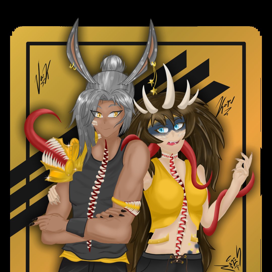 Vark &amp; Karv Commission for <a href="/KarveenVark/">Karveen Vark | World Devourer |</a> 
Kept drawing Vark like "OH NO HE'S HAWT" 😂
#RozesArt #Commission #Art #WeirdHashTagThing